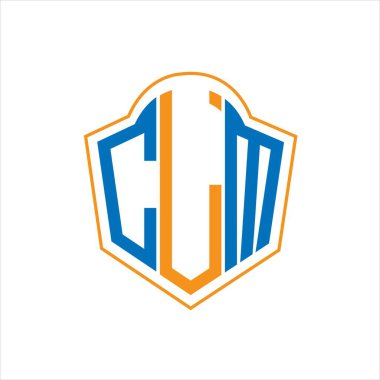 CLM abstract monogram shield logo design on white background. CLM creative initials letter logo.	