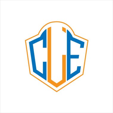CLE abstract monogram shield logo design on white background. CLE creative initials letter logo.	