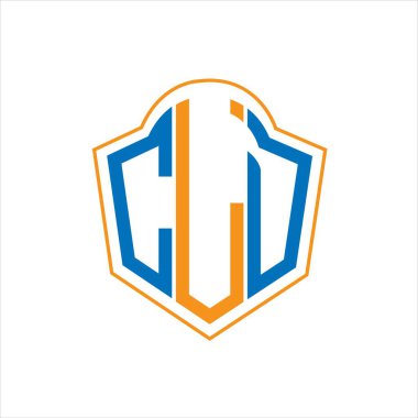 CLD abstract monogram shield logo design on white background. CLD creative initials letter logo.	