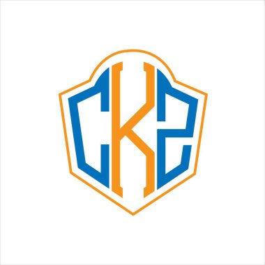 CKZ abstract monogram shield logo design on white background. CKZ creative initials letter logo.	