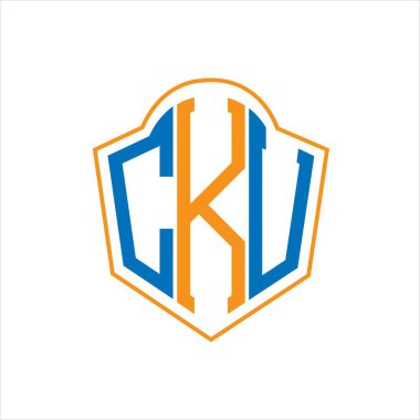CKU abstract monogram shield logo design on white background. CKU creative initials letter logo.	