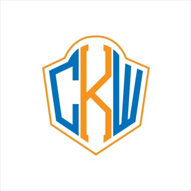 CKW abstract monogram shield logo design on white background. CKW creative initials letter logo.	
