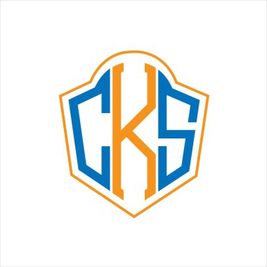 CKS abstract monogram shield logo design on white background. CKS creative initials letter logo.	