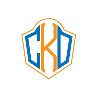 CKO abstract monogram shield logo design on white background. CKO creative initials letter logo.	