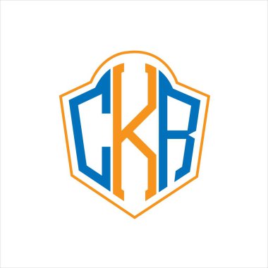 CKR abstract monogram shield logo design on white background. CKR creative initials letter logo.	