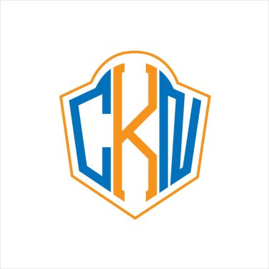 CKN abstract monogram shield logo design on white background. CKN creative initials letter logo.	