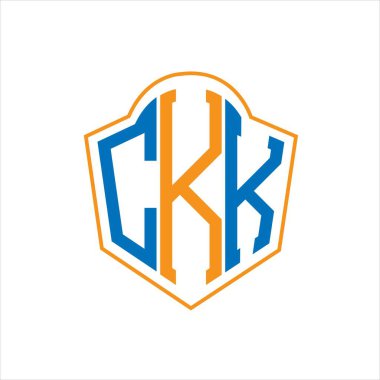 CKK abstract monogram shield logo design on white background. CKK creative initials letter logo.	