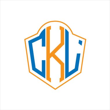 CKL abstract monogram shield logo design on white background. CKL creative initials letter logo.	