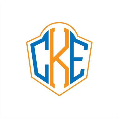 CKE abstract monogram shield logo design on white background. CKE creative initials letter logo.	