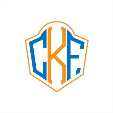 CKF abstract monogram shield logo design on white background. CKF creative initials letter logo.	