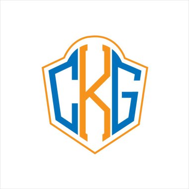 CKG abstract monogram shield logo design on white background. CKG creative initials letter logo.	