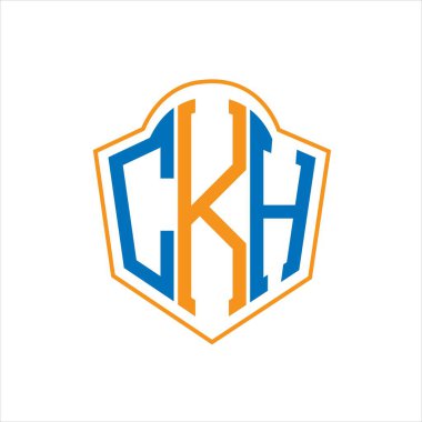 CKH abstract monogram shield logo design on white background. CKH creative initials letter logo.	