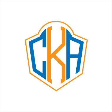 CKA abstract monogram shield logo design on white background. CKA creative initials letter logo.	