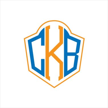 CKB abstract monogram shield logo design on white background. CKB creative initials letter logo.	