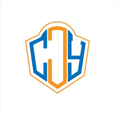 CJY abstract monogram shield logo design on white background. CJY creative initials letter logo.	
