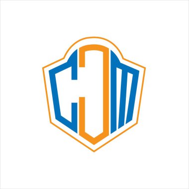 CJM abstract monogram shield logo design on white background. CJM creative initials letter logo.	