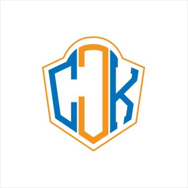 CJK abstract monogram shield logo design on white background. CJK creative initials letter logo.	