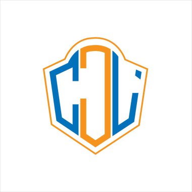 CJL abstract monogram shield logo design on white background. CJL creative initials letter logo.	