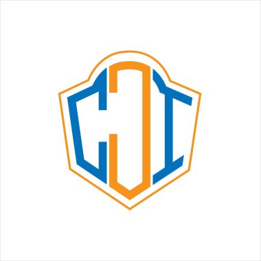 CJI abstract monogram shield logo design on white background. CJI creative initials letter logo.	