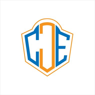 CJE abstract monogram shield logo design on white background. CJE creative initials letter logo.	