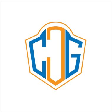 CJG abstract monogram shield logo design on white background. CJG creative initials letter logo.	