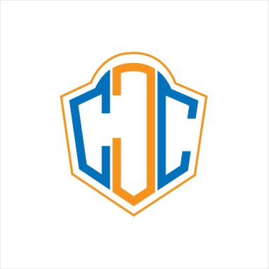 CJC abstract monogram shield logo design on white background. CJC creative initials letter logo.	