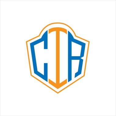 CIR abstract monogram shield logo design on white background. CIR creative initials letter logo.	