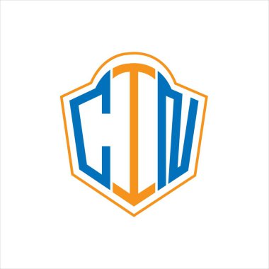 CIN abstract monogram shield logo design on white background. CIN creative initials letter logo.	