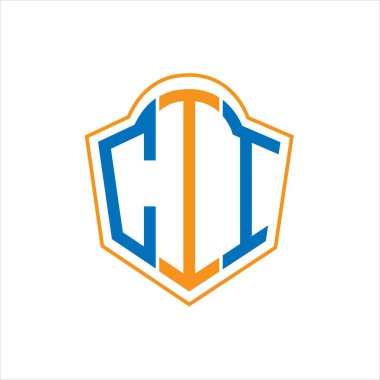 CII abstract monogram shield logo design on white background. CII creative initials letter logo.	