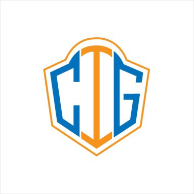 CIG abstract monogram shield logo design on white background. CIG creative initials letter logo.	