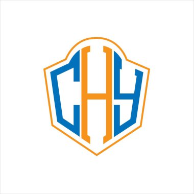 CHY abstract monogram shield logo design on white background. CHY creative initials letter logo.	