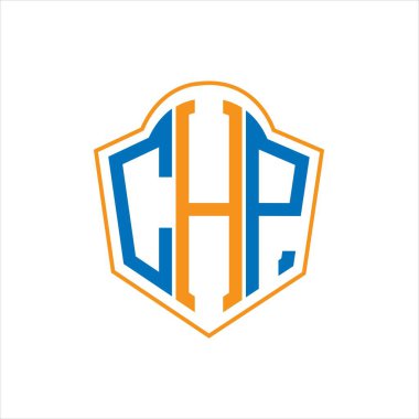 CHP abstract monogram shield logo design on white background. CHP creative initials letter logo.	
