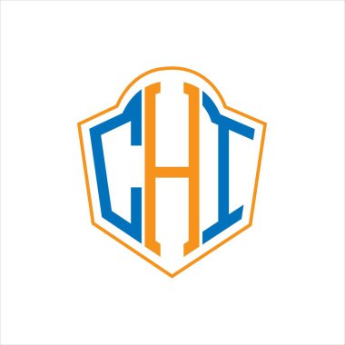 CHI abstract monogram shield logo design on white background. CHI creative initials letter logo.	