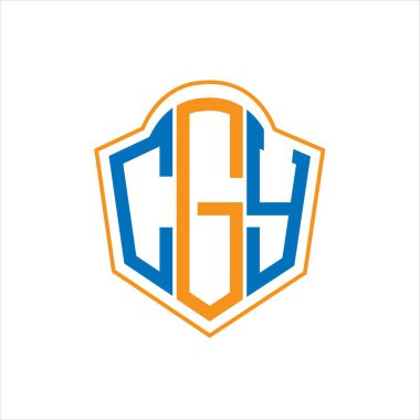 CGY abstract monogram shield logo design on white background. CGY creative initials letter logo.	