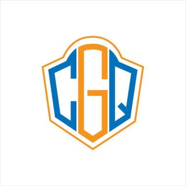 CGQ abstract monogram shield logo design on white background. CGQ creative initials letter logo.	