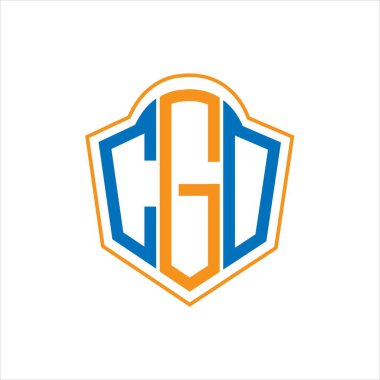 CGO abstract monogram shield logo design on white background. CGO creative initials letter logo.	