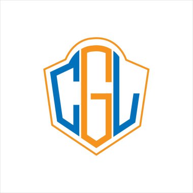 CGL abstract monogram shield logo design on white background. CGL creative initials letter logo.	