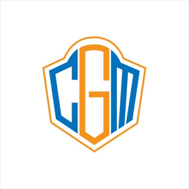 CGM abstract monogram shield logo design on white background. CGM creative initials letter logo.	
