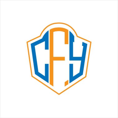 CFY abstract monogram shield logo design on white background. CFY creative initials letter logo.	