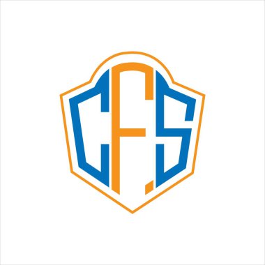 CFS abstract monogram shield logo design on white background. CFS creative initials letter logo.	