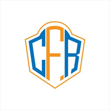 CFR abstract monogram shield logo design on white background. CFR creative initials letter logo.	