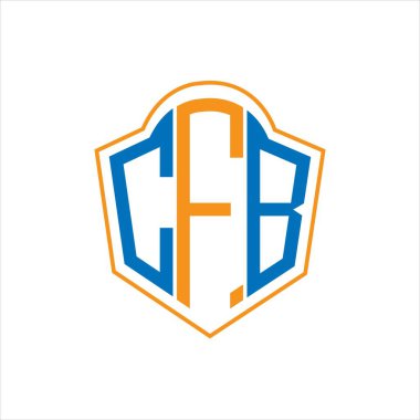 CFB abstract monogram shield logo design on white background. CFB creative initials letter logo.	