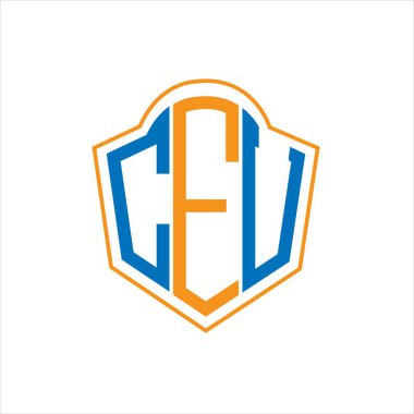 CEV abstract monogram shield logo design on white background. CEV creative initials letter logo.	