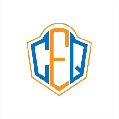 CEQ abstract monogram shield logo design on white background. CEQ creative initials letter logo.	