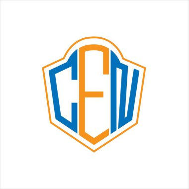 CEN abstract monogram shield logo design on white background. CEN creative initials letter logo.	