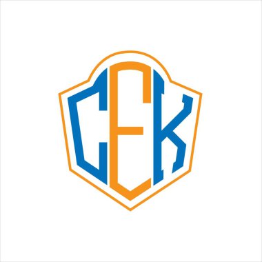 CEK abstract monogram shield logo design on white background. CEK creative initials letter logo.	