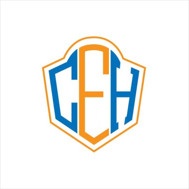 CEH abstract monogram shield logo design on white background. CEH creative initials letter logo.	