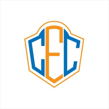 CEC abstract monogram shield logo design on white background. CEC creative initials letter logo.	