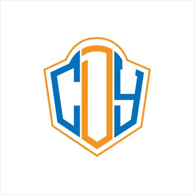 CDY abstract monogram shield logo design on white background. CDY creative initials letter logo.	