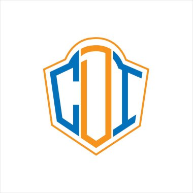 CDI abstract monogram shield logo design on white background. CDI creative initials letter logo.	